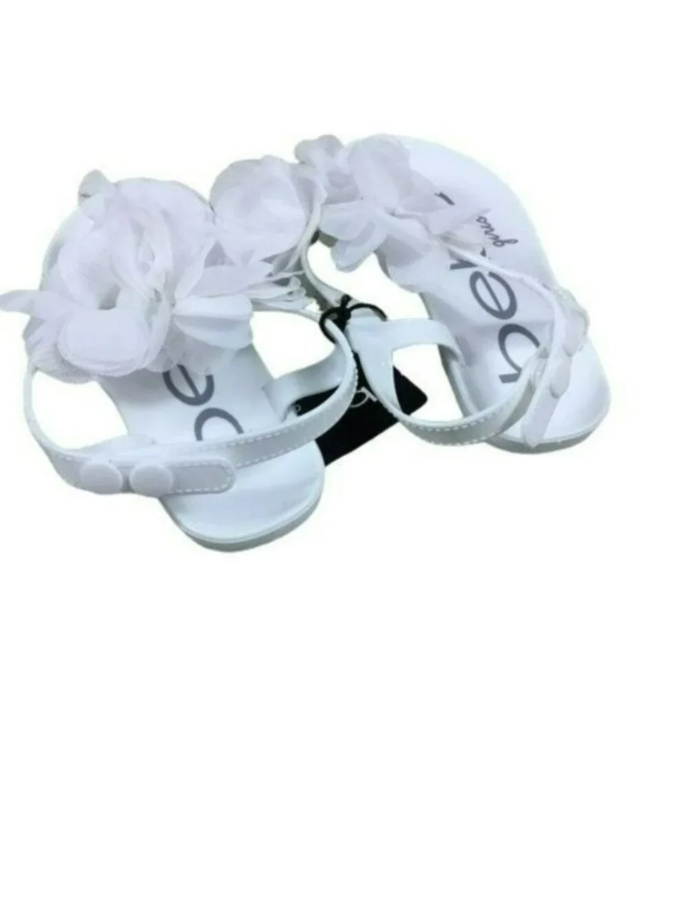 Bebe Shoes White Floral Jelly Sandals New Size L 9/10